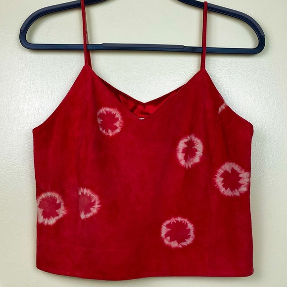 M 100% Goat Suede Vintage red tank crop by VS2 - Picture 1 of 7